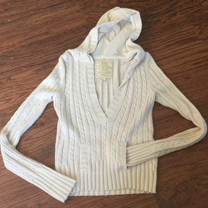 Cream light weight hoodie sweater